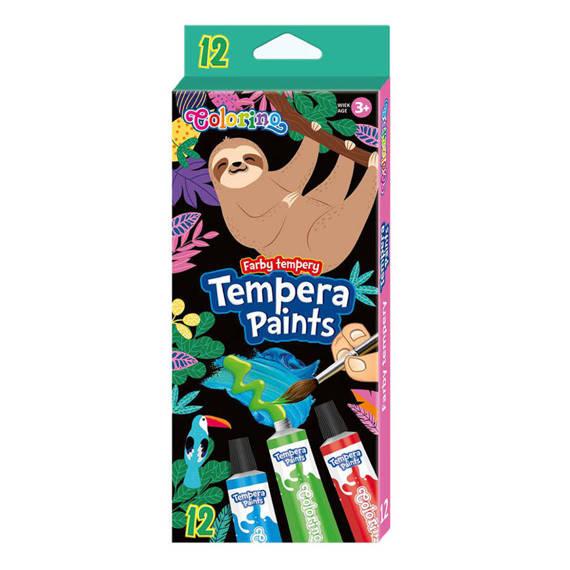 FARBY TEMPERA W TUBIE 12 ML. 12 KOL./WILDKID CP COLORINO