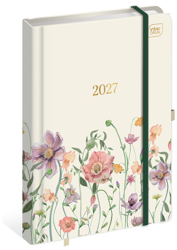 KALENDARZ KSIĄŻKOWY A5 192 METALIC FLOWERS 2027