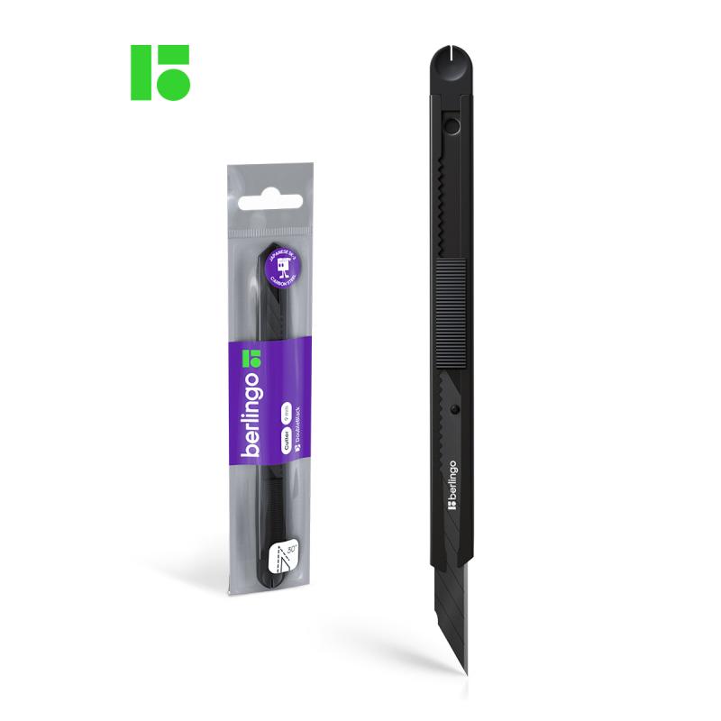 NOŻ PAPIERNICZY BERLINGO 9MM DOUBLE BLACK OBUD. METALOWA