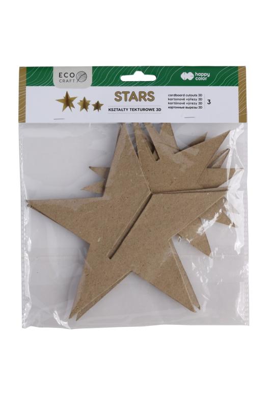 ZESTAW KSZTAŁTÓW TEKTUR.3D STARS A'3 18,13,9CM