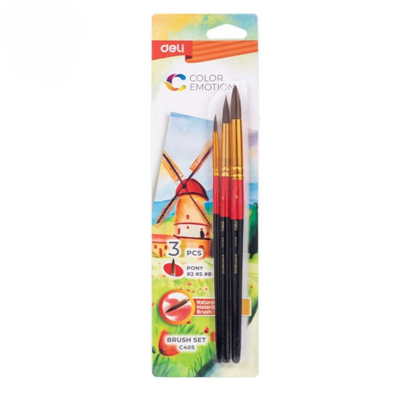 ZESTAW PĘDZLI COLOR EMOTION 3SZT BLISTER BLISTER DELI
