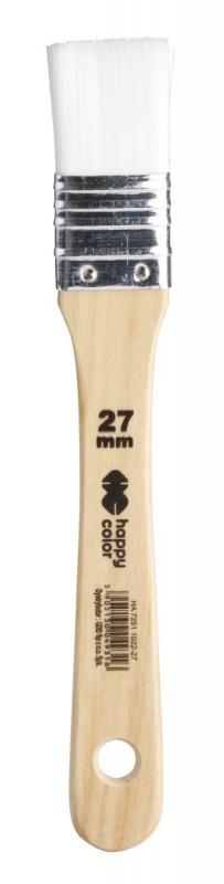 PĘDZEL HOBBY BIAŁY NYLON, PŁASKI 27MM HAPPY COLOR