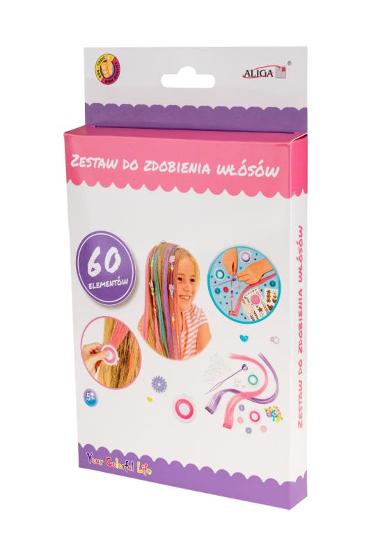 ZESTAW DO ZDOBIENIA WŁOSÓW KW-0369 60 ELEMENTÓW