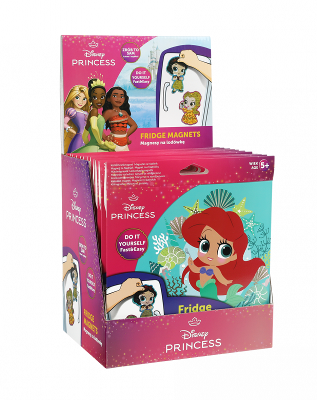 MAGNES NA LODÓWKĘ - MIX 2 WZORÓW PRINCESS DISNEY CORE