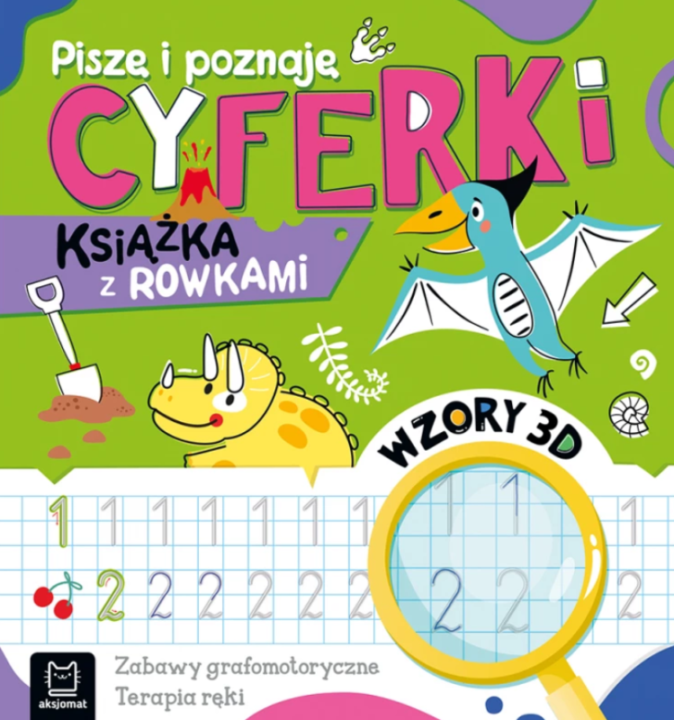 KSIĄŻECZKA PISZĘ I POZNAJĘ CYFERKI, KSIĄŻECZKA Z ROWKAMI. 3D, ZABAWY GRAFOMOTORYCZNE, TERAPIA RĘKI