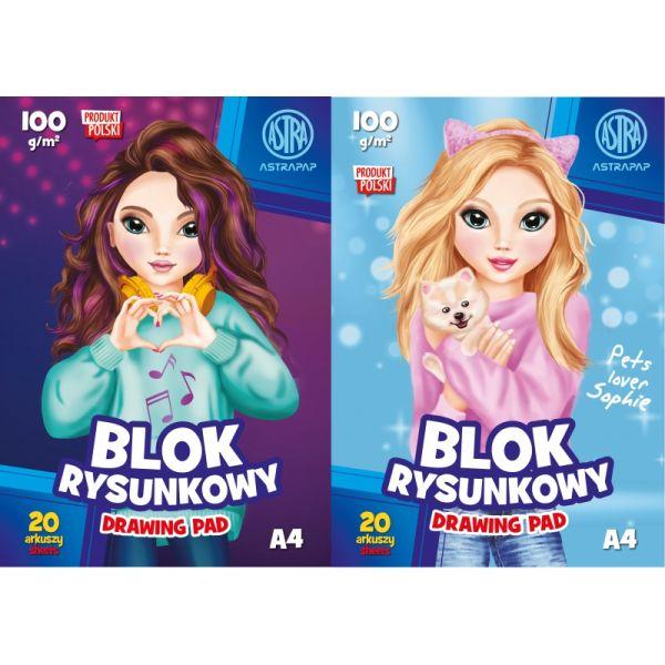 BLOK RYSUNKOWY A4/20 100G ASTRAPAP TOP TEENS 'EMI&SOFI'