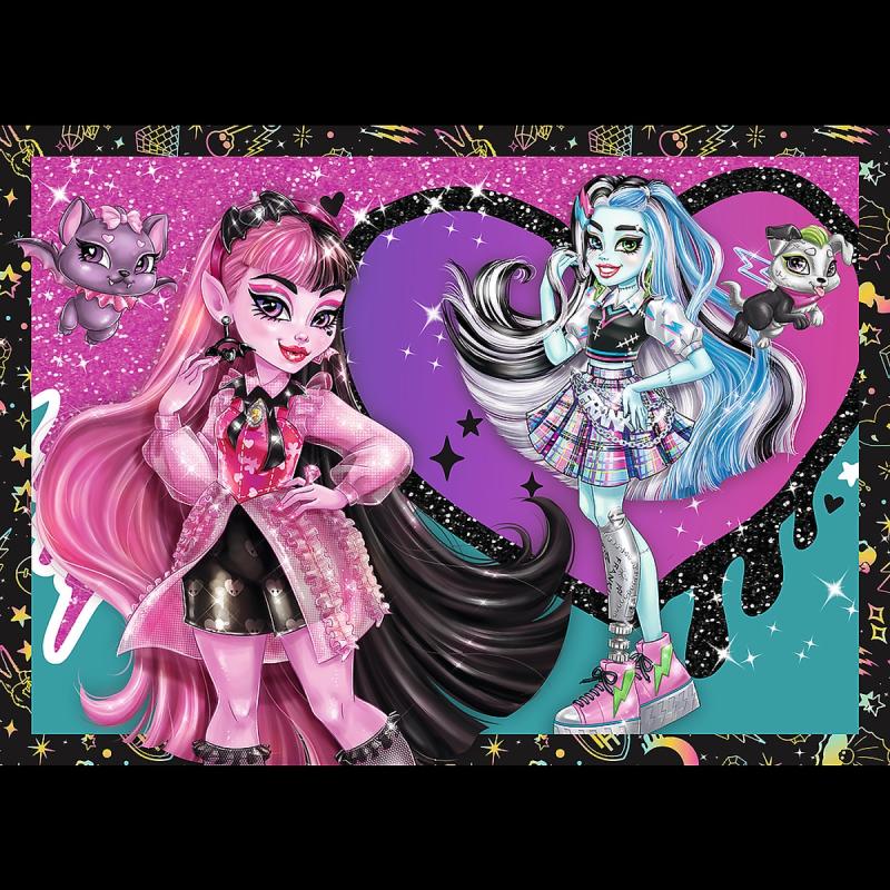 PUZZLE 4W1 TREFL ELEKTRYZUJĄCY DZIEŃ MONSTER HIGH