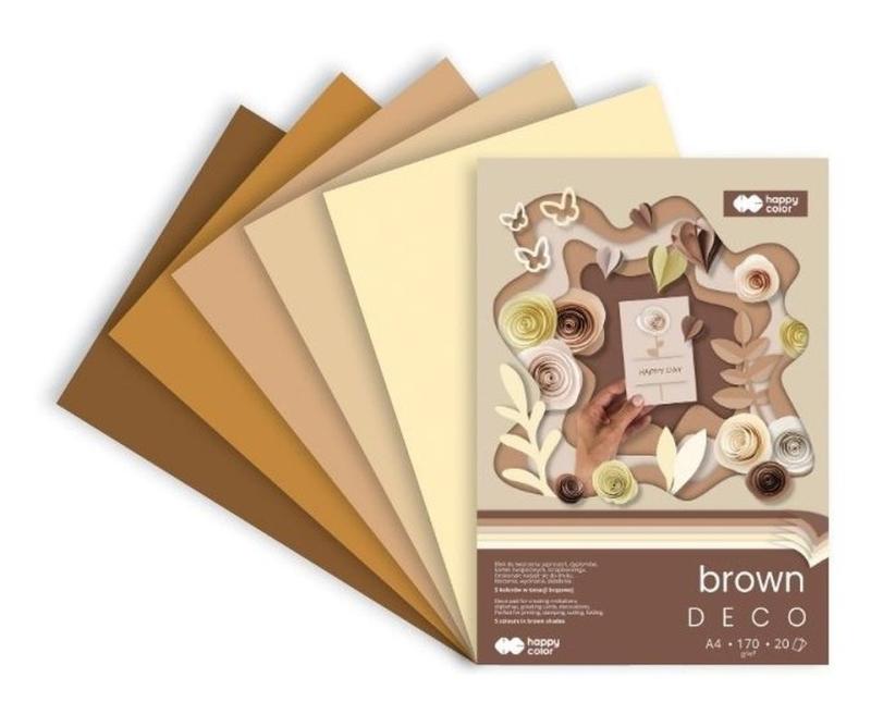 BLOK HOBBY DECO A4/20 BROWN 170G 5 KOLORÓW GDD