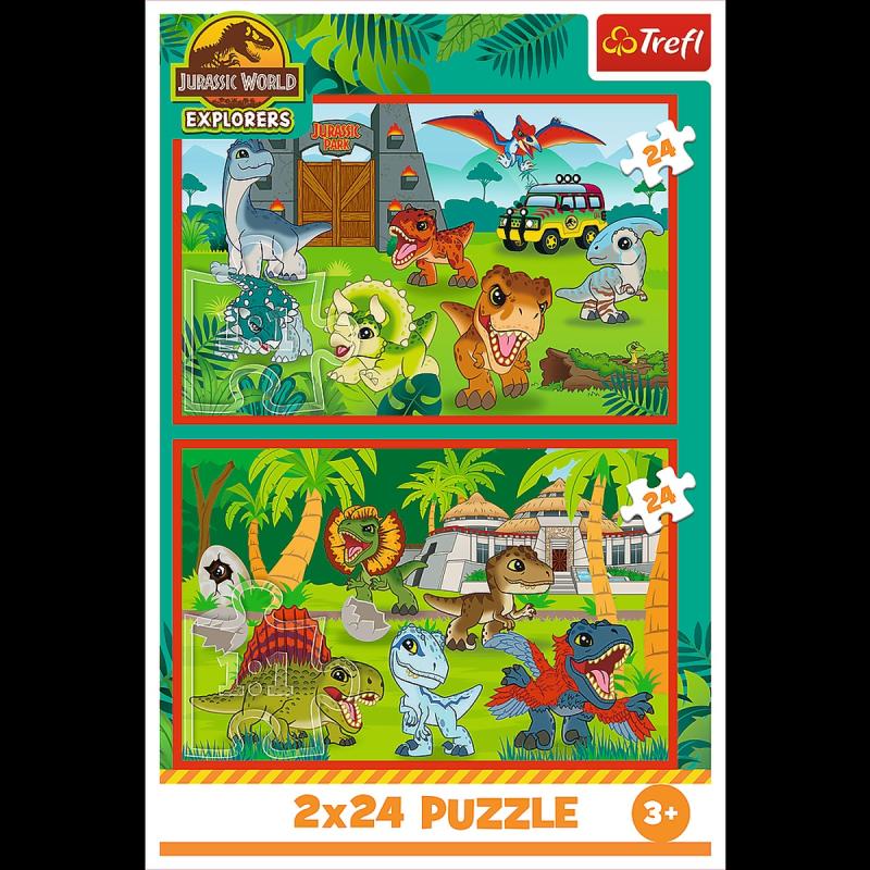 PUZZLE 2X24 TREFL MAŁE DINOZAURY JURRASIC WORLD