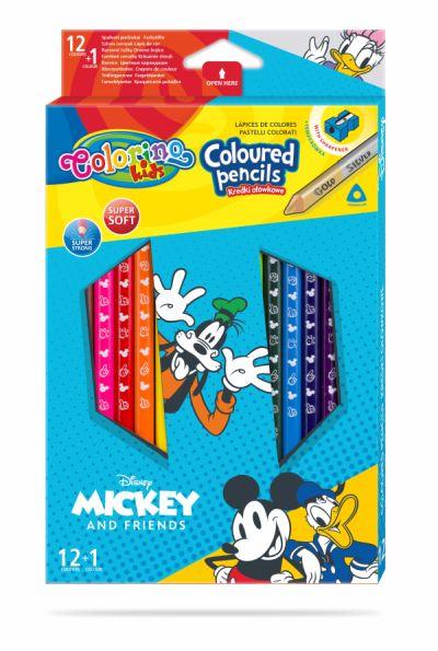 KREDKI OŁÓWKOWE 12/13 COLORINO TRÓJKĄTNE MICKEY
