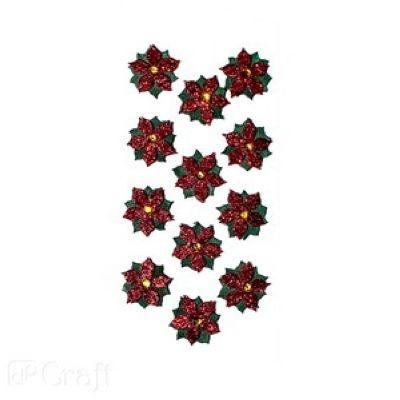 NAKLEJKI BROKATOWE 3D POINSETTIA A/18