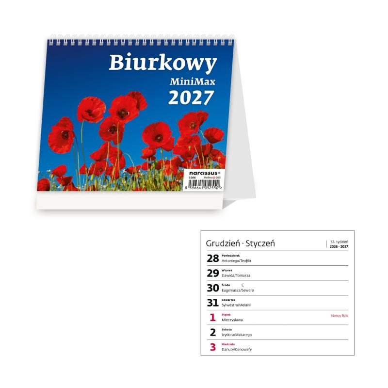 KALENDARZ BIURKOWY TYGODNIOWY MINIMAX 2027