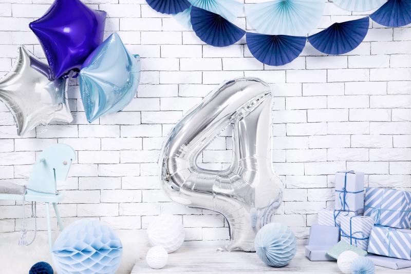 BALON FOLIOWY 4 86CM SREBRNY