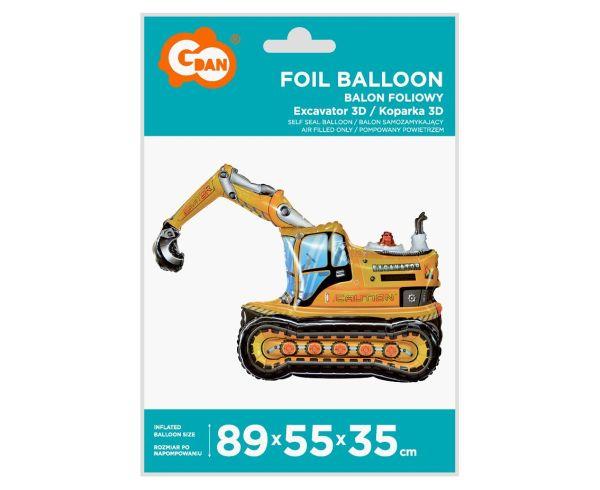 BALON FOLIOWY KOPARKA 3D 89X55X35CM