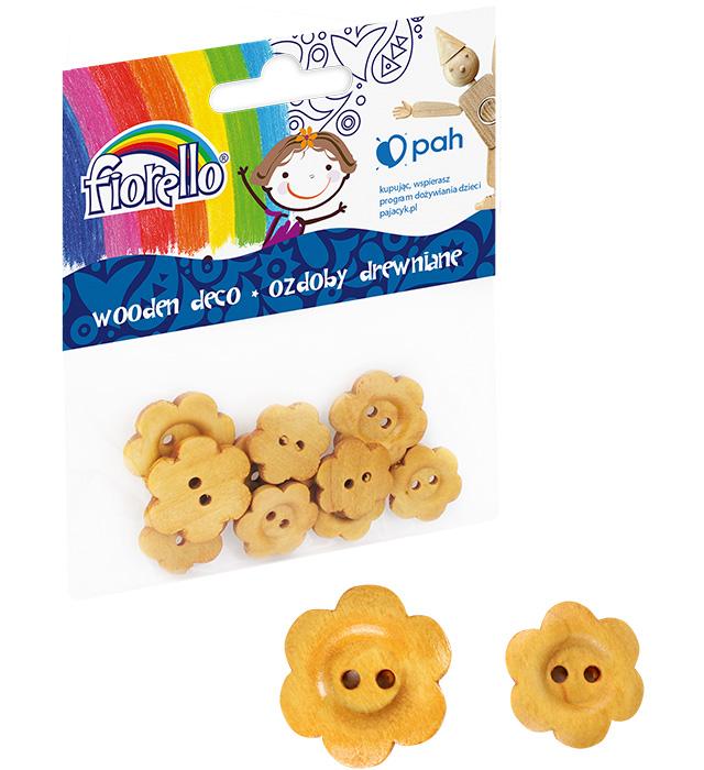 OZDOBY DREWNO GR-WD122 GUZIKI KWIA TKI A10 FIORELLO