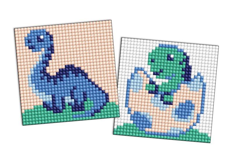 ZESTAW DO MOZAIKI DIAMENTOWEJ KIDS NA SAMOPRZYLEPNEJ PODSTAWIE OKRES JURAJSKI. DINOZAUR 2 9X9CM