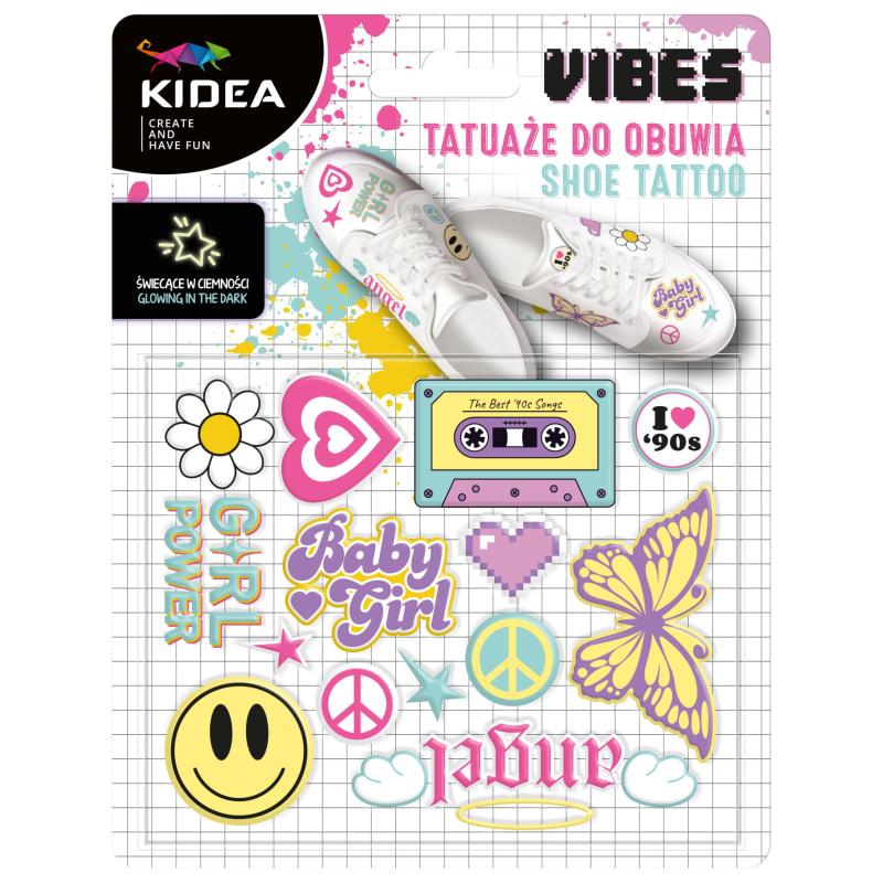 TATUAŻE NA PRZEDMIOT DO OBUWIA ŚWIECĄCE W CIEMNOŚCI GOOD VIBES KIDEA