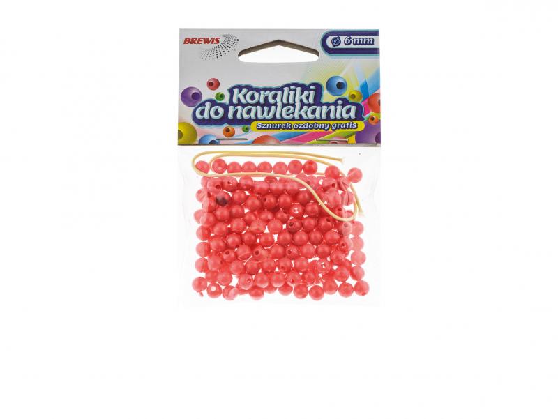 KORALIKI DO NAWLEKANIA 6MM CZERWONE BREWIS WALENTYNKI