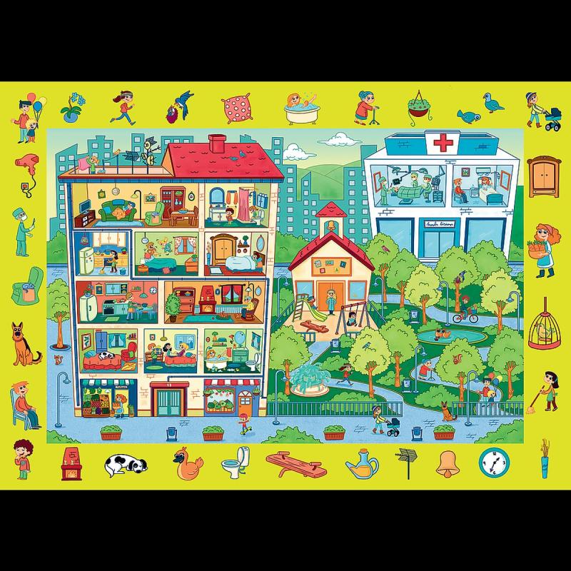 PUZZLE 70 TREFL OBSERWACYJNE.ODWIEDZAMY MIASTECZKO