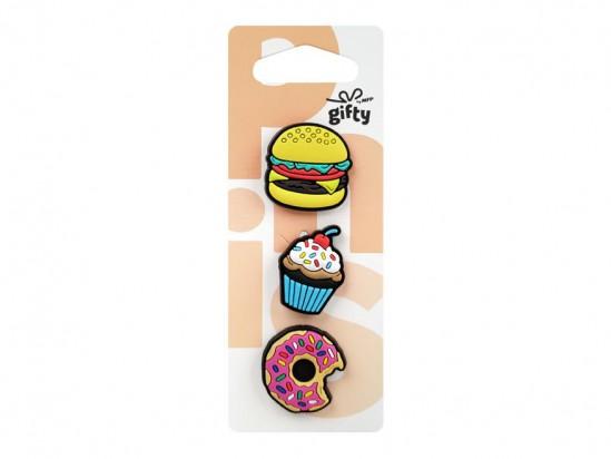 ZESTAW SILIKONOWY 3 PRZYPINKI FAST FOOD GIFTY