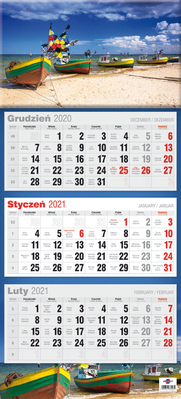 KALENDARZ TRÓJDZIELNY PŁASKI 2027