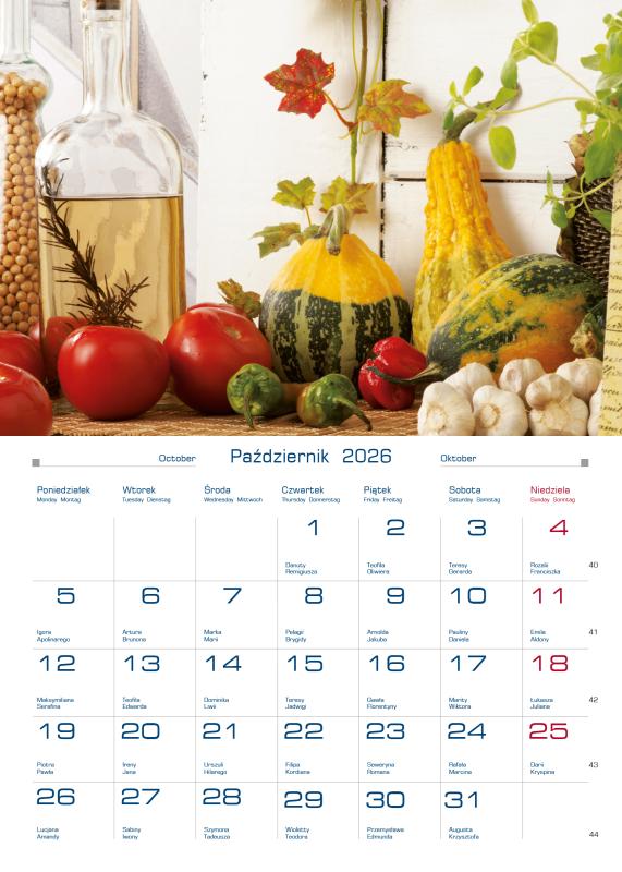 KALENDARZ ŚCIENNY KUCHENNE KLIMATY MICH.
