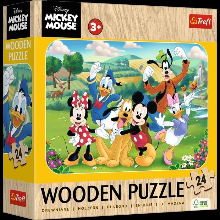 PUZZLE 24 TREFL DREWNO MICKEY Z PRZYJACIÓŁMI