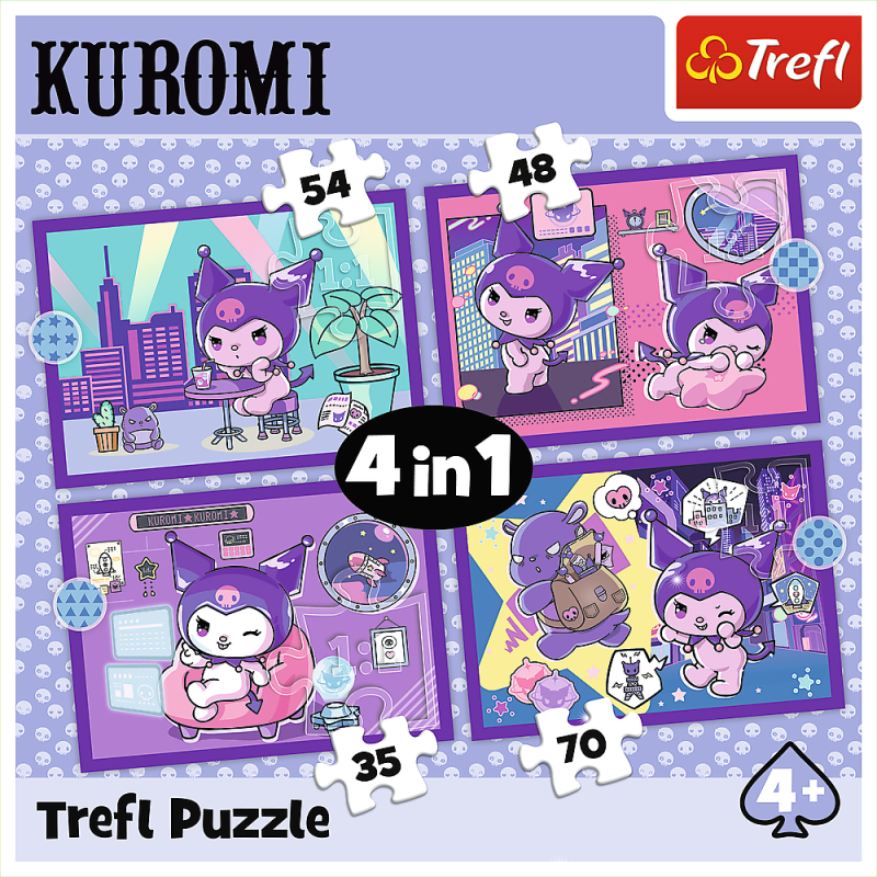 PUZZLE 4W1 TREFL DZIEŃ KUROMI HELLO KITTY