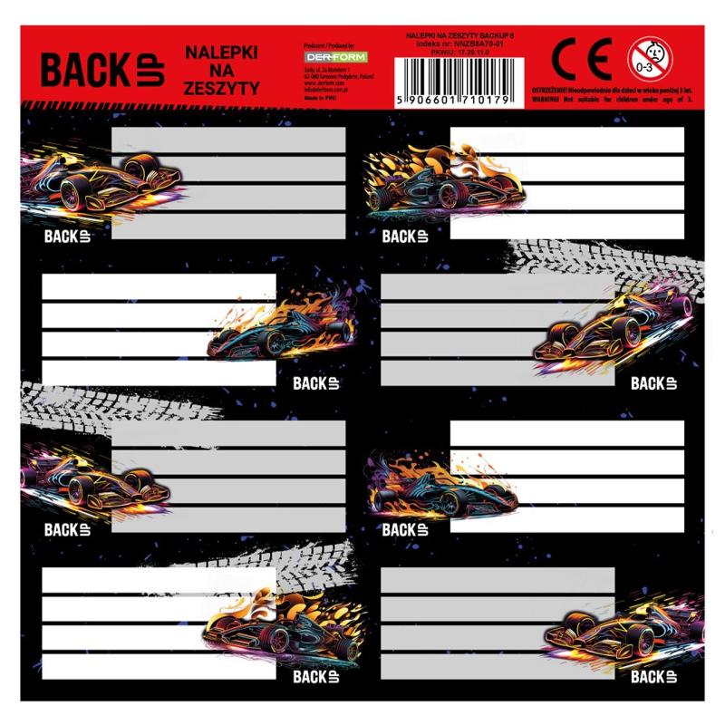 NAKLEJKI NA ZESZYTY BACKUP 8 A 70 A/25