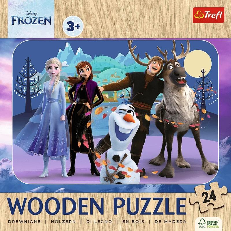 PUZZLE 24 TREFL DREWNO NIESAMOWITA KRAINA LODU FROZEN 2