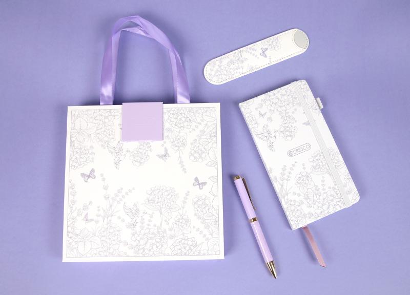 ZESTAW DŁUGOPIS + NOTES + ETUI PREMIUM FIOLETOWY