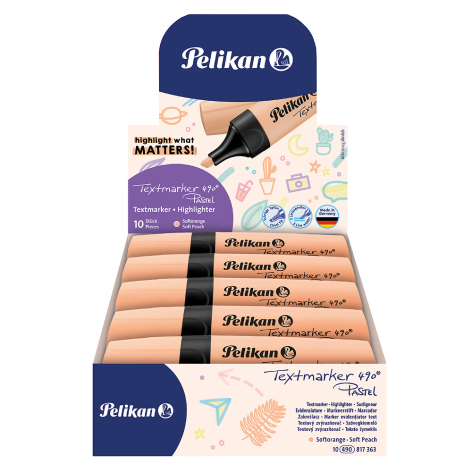 ZAKREŚLACZ PELIKAN 490 PASTELL POMARAŃCZOWY A/10