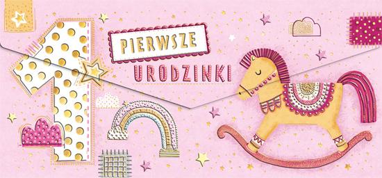 KOPERTA ROCZEK KONIK NIEBIESKI / RÓŻOWY