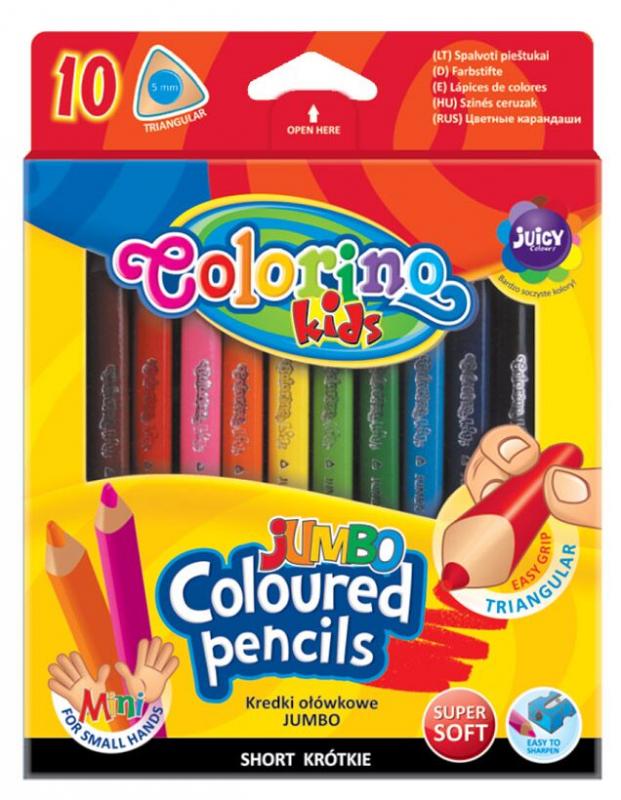 KREDKI OŁÓWKOWE 10 COLORINO MINI JUMBO