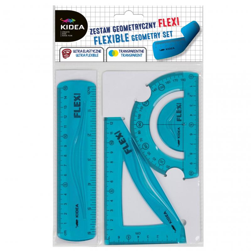 ZESTAW GEOMETRYCZNY FLEXI 15 CM 3 ELEMENTOWY KIDEA