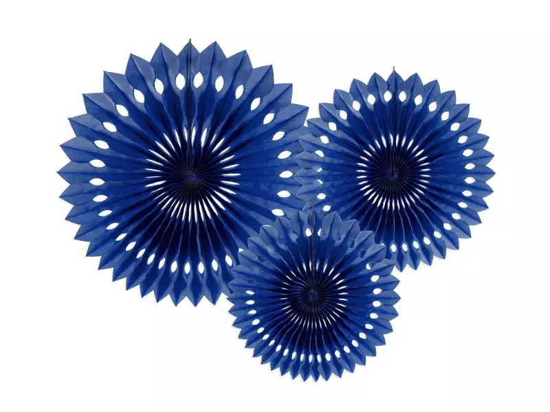 ROZETYZ BIBUŁY GRANATOWE ŚR.OK 20CM 25CM 30CM
