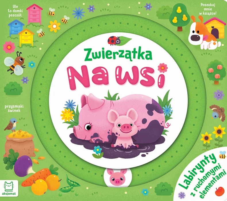 KSIĄŻECZKA ZWIERZĄTKA NA WSI, LABIRYNT Z RUCHOMYMI ELEMENTAMI