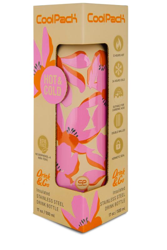 BIDON METALOWY CP BONET TERMO BOTTLE - FLORES ROSA