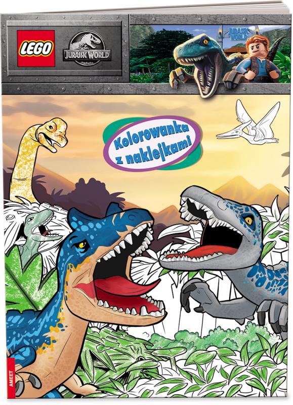 KSIĄŻECZKA LEGO JURASSIC WORLD. KOLOROWANKA Z NAKLEJKAMI