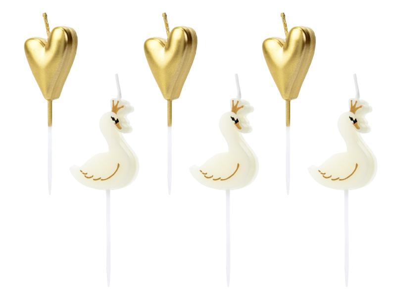 ŚWIECZKI URODZINOWE LOVELY SWAN, MIX 3,5-4 CM