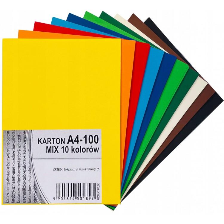 KARTON A4 KRESKA MIX A100 10KOL.