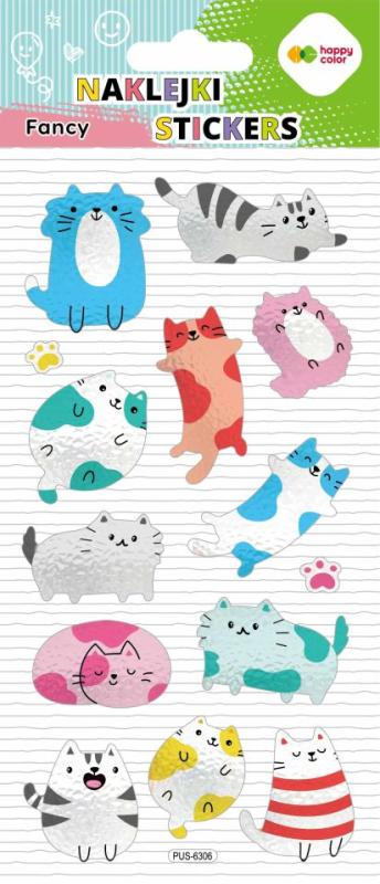 NAKLEJKI 3D FANCY - LAZY CATS, 90X210 mm, Happy Color
