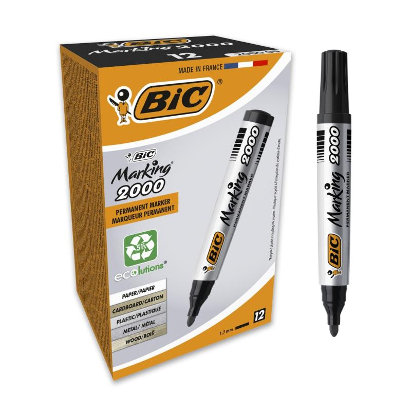 MARKER PERMANENTNY BIC CZARNY OKRĄGŁY