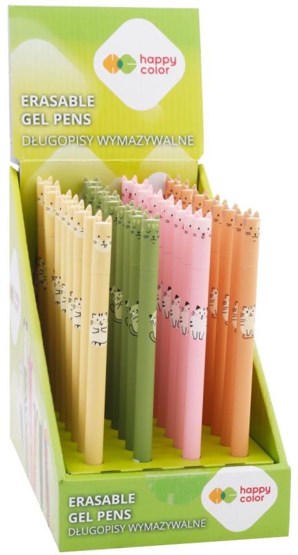 DŁUGOPIS WYMAZYWALNY WARM KITTY 0,5 MM NIEBIESKI DISPLAY 36 SZT.