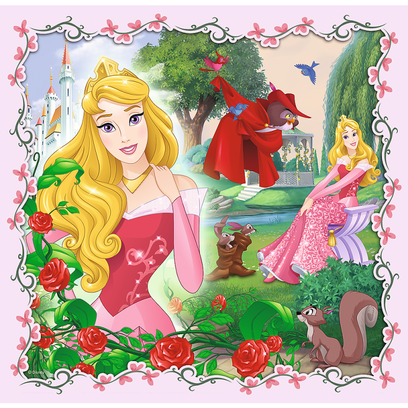 PUZZLE 3W1 TREFL ROSZPUNKA,AURORA I ARIELKA