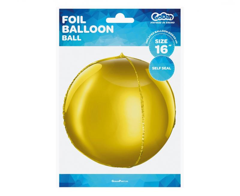 BALON FOLIOWY 16 KULA ZŁOTA