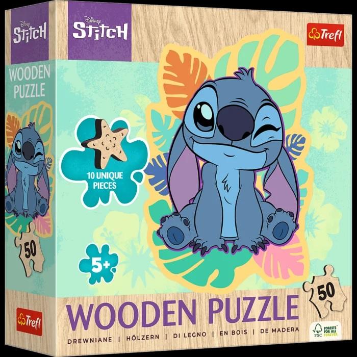 PUZZLE 24 TREFL DREWNO KONTUROWE WESOŁY STITCH