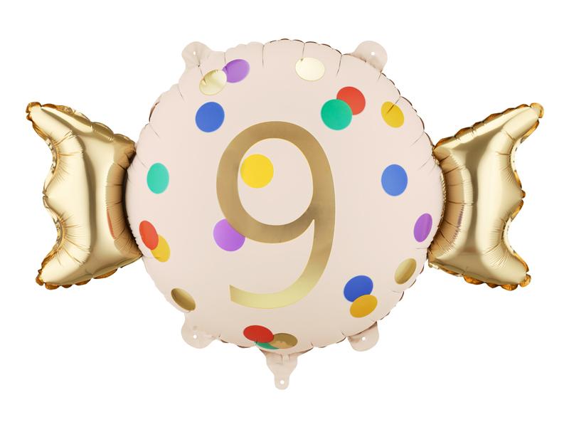BALON FOLIOWY CUKIEREK 9 61X37CM MIX