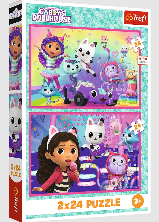 PUZZLE 2X24 TREFL ZABAWY Z GABBY