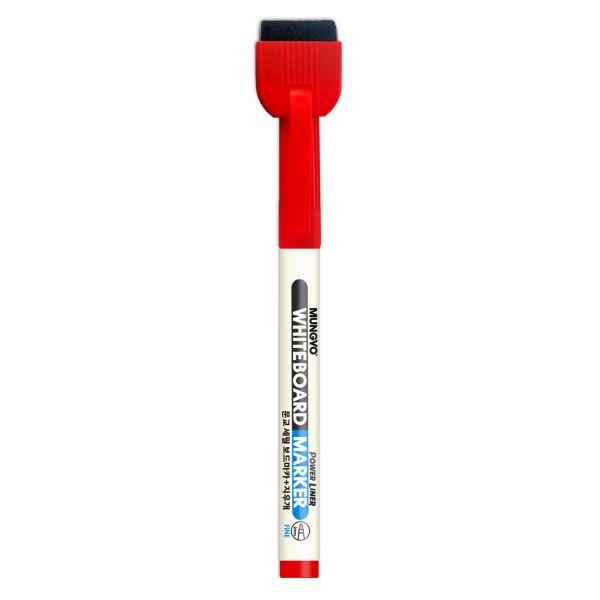 MARKER SUCHOŚCIERALNY MINI Z CZYŚCIKIEM CZERWONY MUNGYO